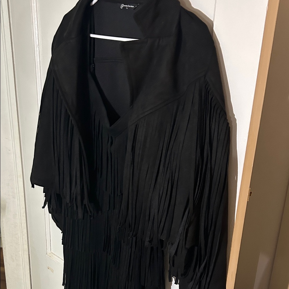 Idyllwind Black Fringe Suede dress and blazer